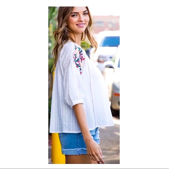 #140 ⭐️ClosetClearOut🍭 Embroidered Beautiful Playful Top - Picture 6 of 15